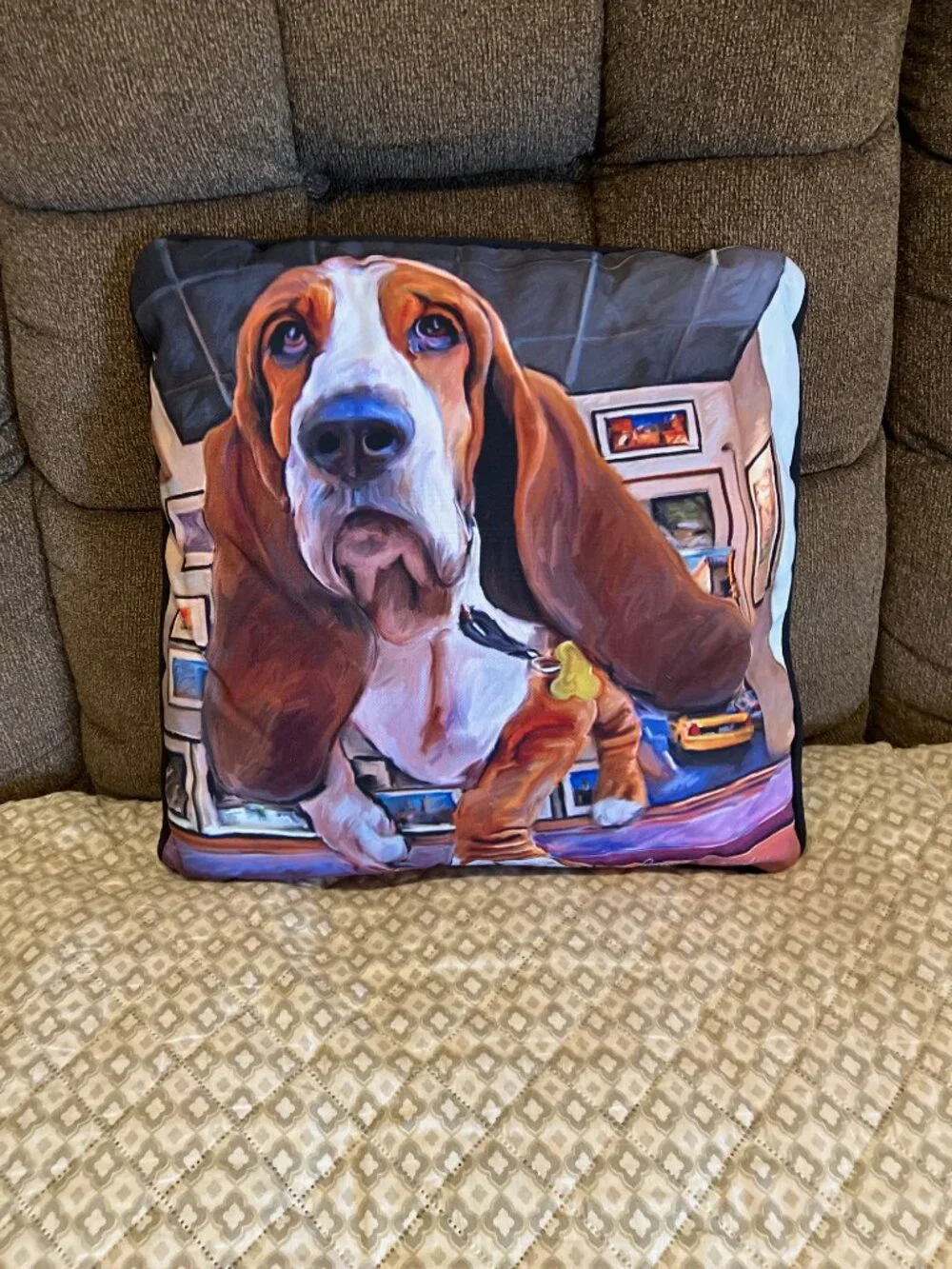 Accent Pillow Basset Hound Dog 16